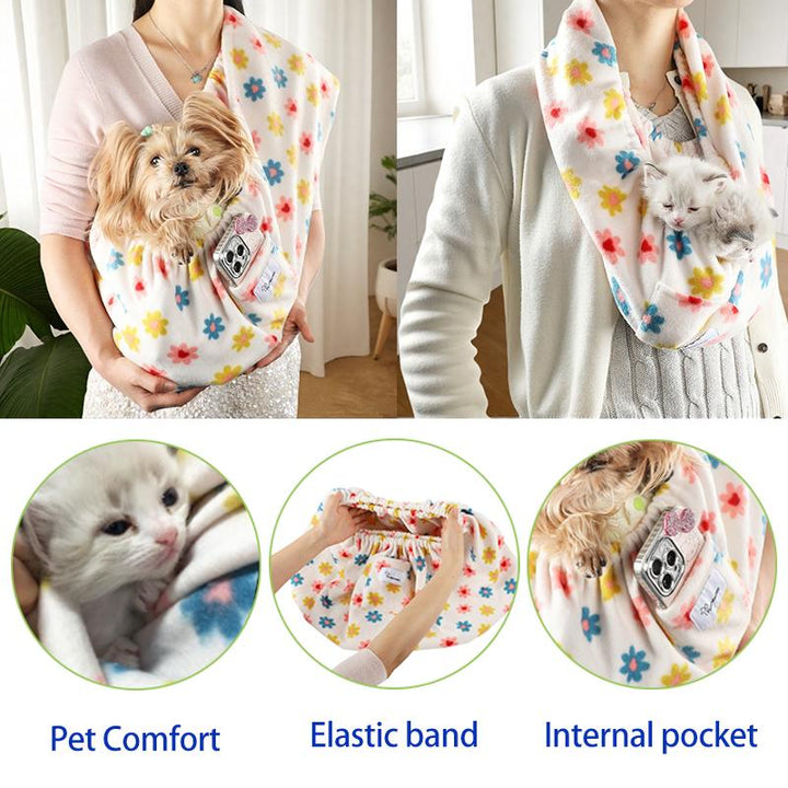 Yunpawpet 2025 Handsfree Pet Sling Carrier - Perfect for Kittens, Puppies, Chinchillas & Hedgehogs - Comfortable & Stylish Hug Backpack