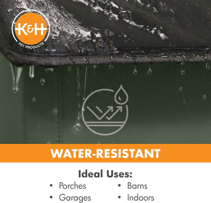 Weatherproof Outdoor Cat House - Insulated Shelter for Feral Cats with 2 Doors & Removable Waterproof Floor Pad - Olive Green