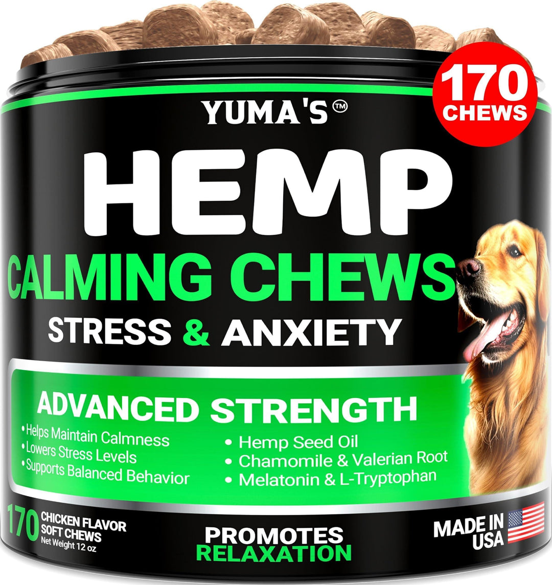 Ultimate Relaxation for Your Dog: Advanced Hemp Calming Chews - 170 Delicious Chicken Flavor Treats
