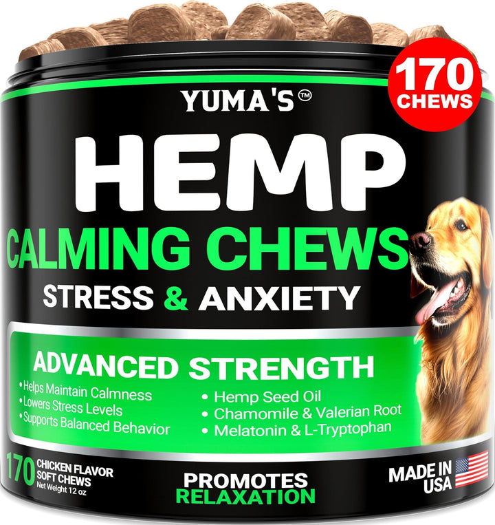 Ultimate Relaxation for Your Dog: Advanced Hemp Calming Chews - 170 Delicious Chicken Flavor Treats