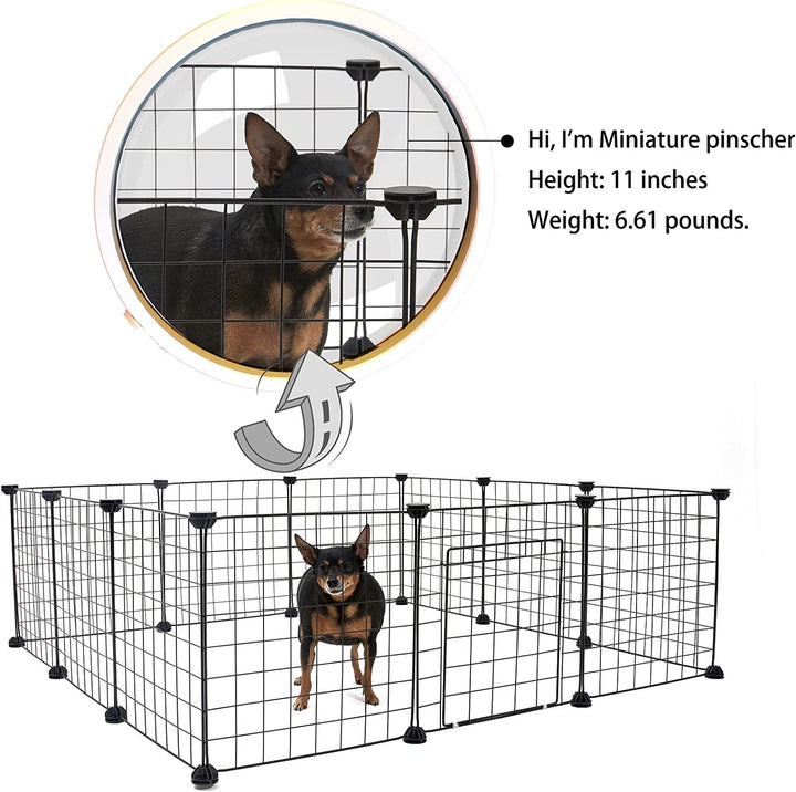 Versatile Guinea Pig Playpen - Portable Metal Wire Cage for Indoor & Outdoor Use, Perfect for Small Animals - 12 Panels (14x14)
