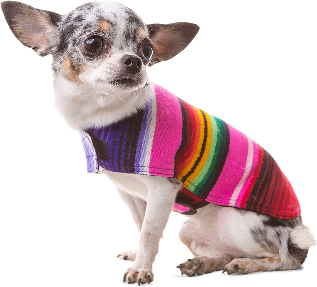 Stylish Handmade Pink Dog Poncho - Authentic Mexican Blanket - XXL Size