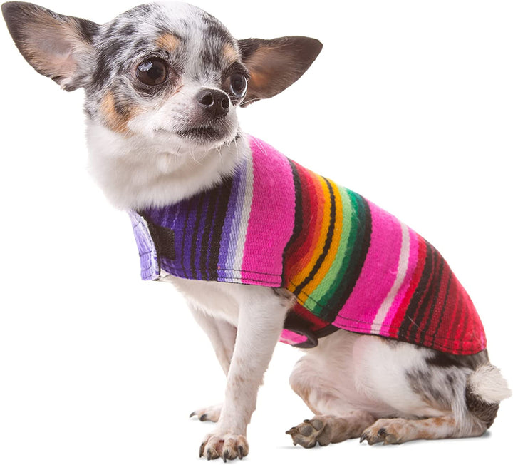 Stylish Handmade Pink Dog Poncho - Authentic Mexican Blanket - XXL Size