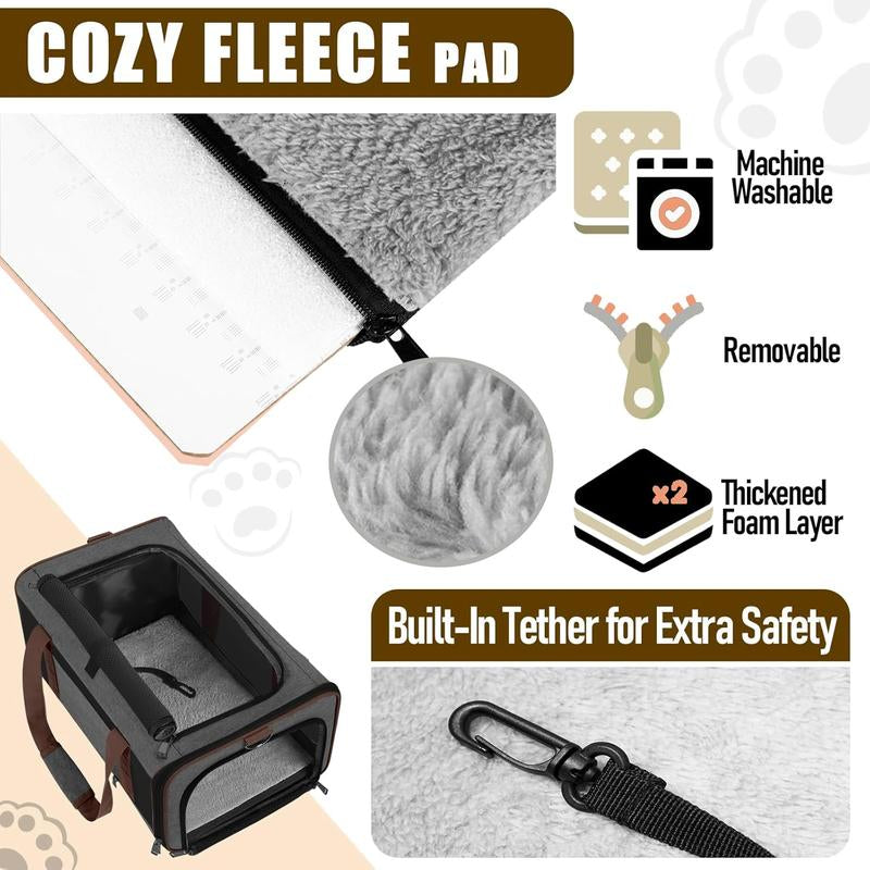 Ultimate Extra Large Pet Carrier - Travel-Friendly, Breathable, Foldable & Machine Washable for Dogs & Cats!