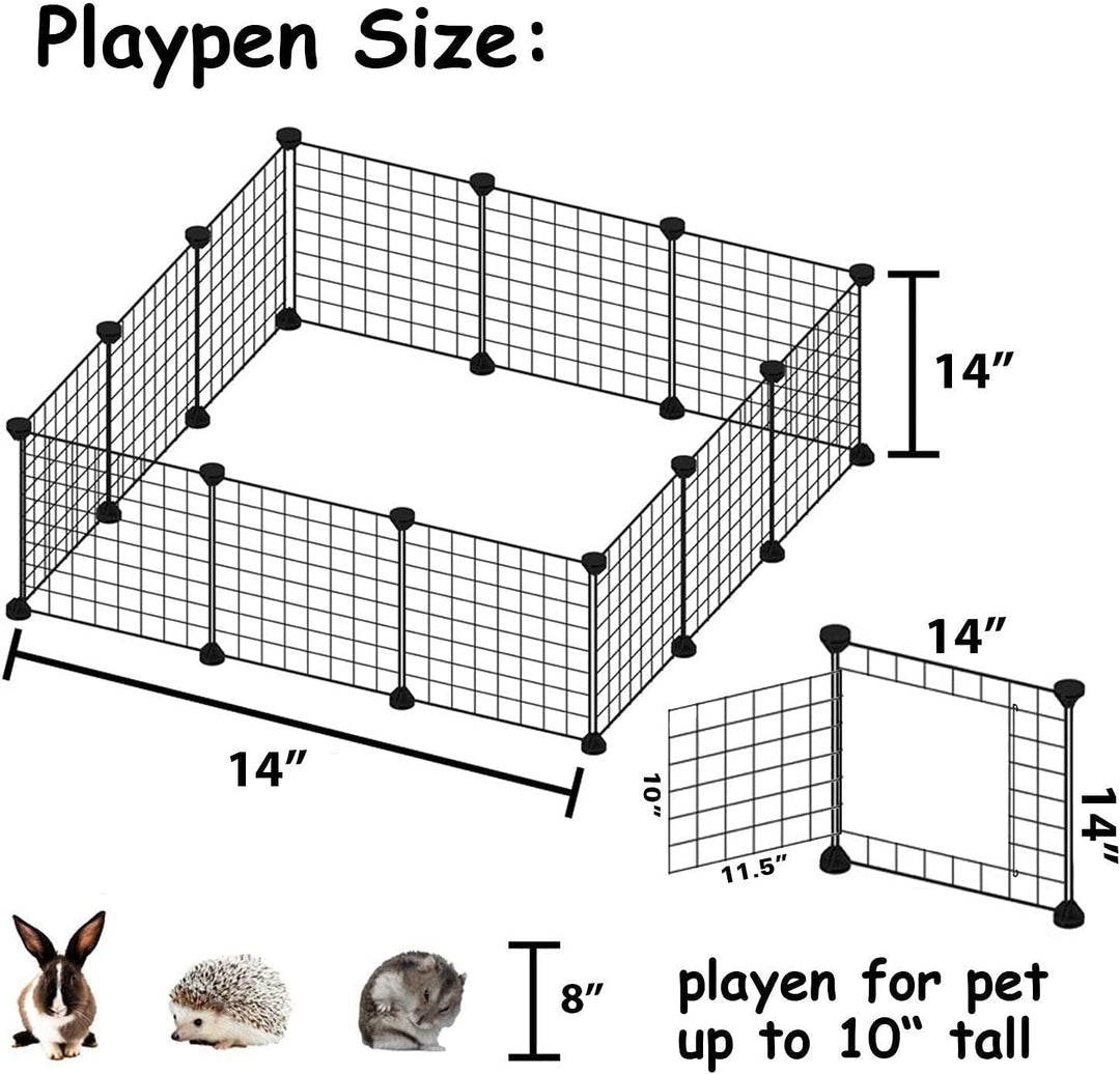 Versatile Guinea Pig Playpen - Portable Metal Wire Cage for Indoor & Outdoor Use, Perfect for Small Animals - 12 Panels (14x14)