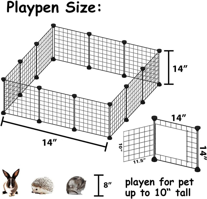 Versatile Guinea Pig Playpen - Portable Metal Wire Cage for Indoor & Outdoor Use, Perfect for Small Animals - 12 Panels (14x14)