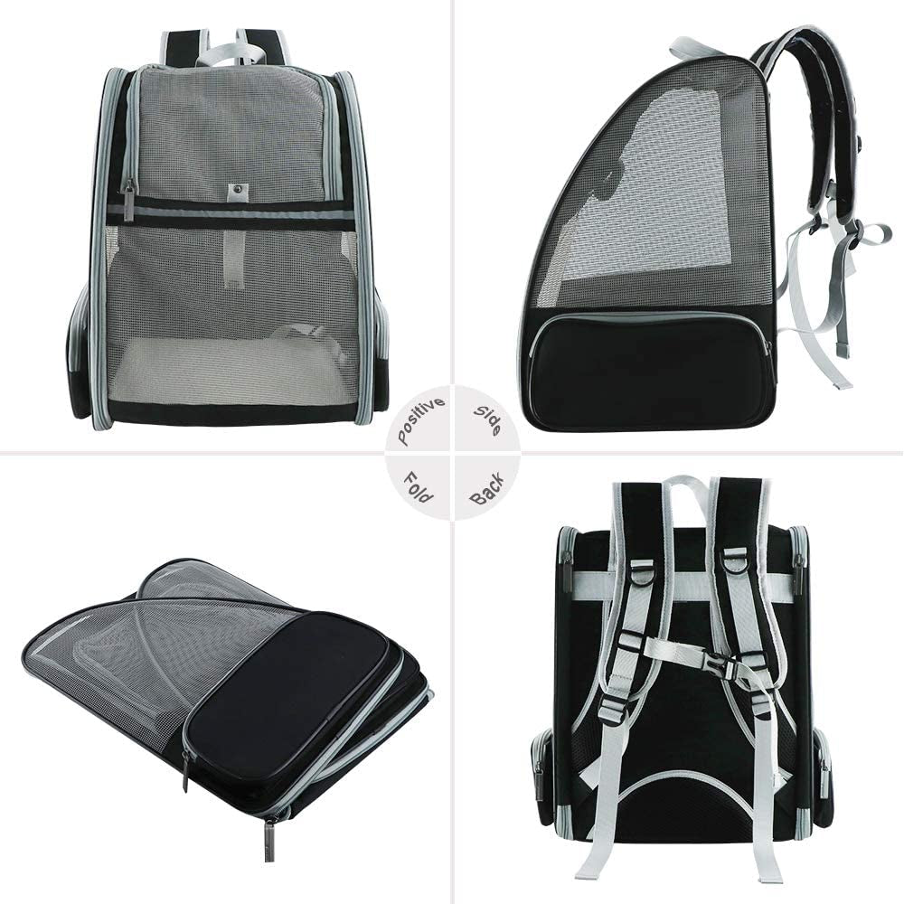 Stylish Black Bubble Backpack Pet Carrier for Cats and Dogs - Perfect for Travel!