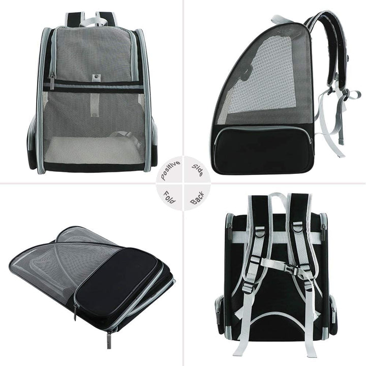 Stylish Black Bubble Backpack Pet Carrier for Cats and Dogs - Perfect for Travel!