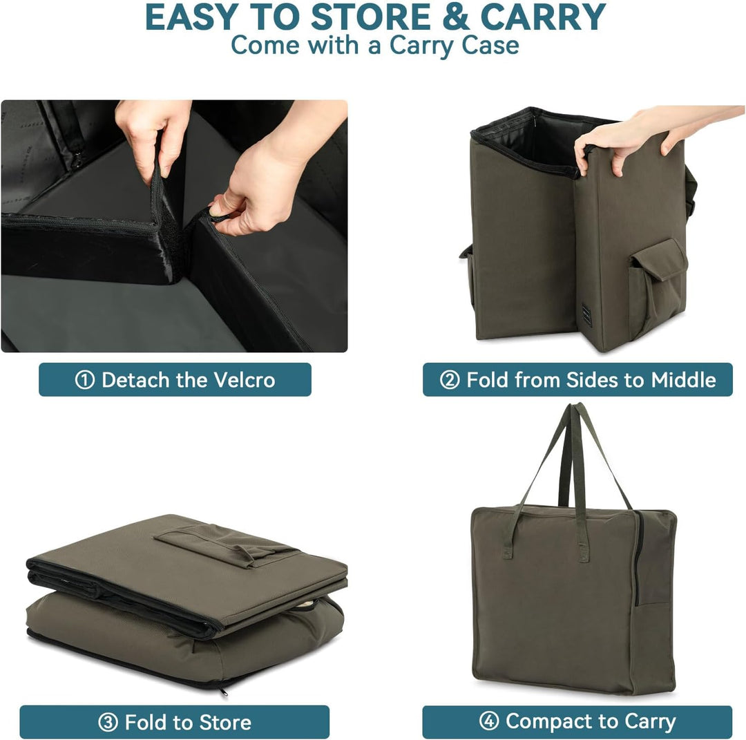 Cozy Dark Brown Dog/Cat Booster Seat with Pockets - Perfect for Small Pets in Cars, Trucks, and SUVs