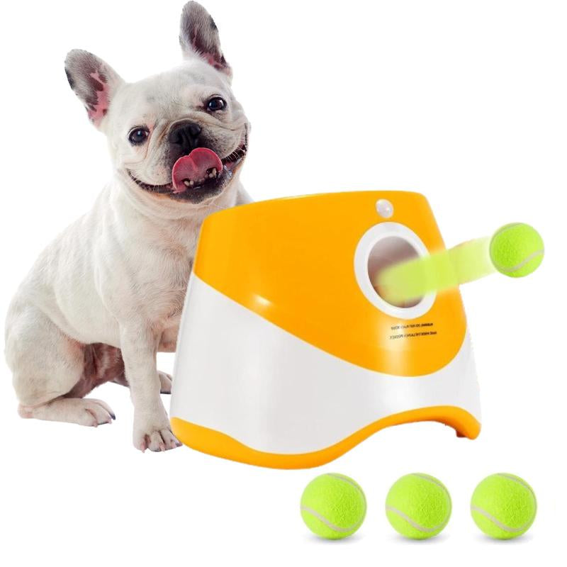 3-in-1 Automatic Dog Ball Launcher with Tennis Balls - Interactive Indoor & Outdoor Pet Toy