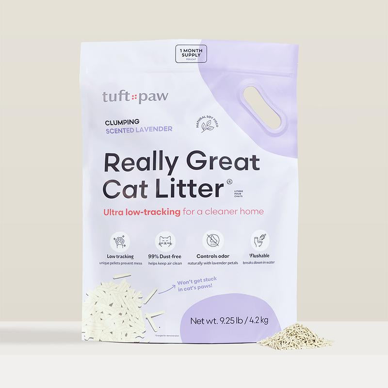 Really Great Cat Litter - Eco-Friendly Low-Tracking Tofu Pellets, Flushable, Clumping, Dust-Free with Superior Odor Control