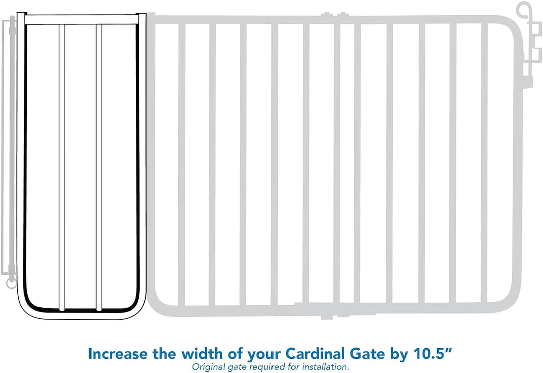 BX1 Baby Gate Extension - 10.5 Inch Wide Safety Gate Extension for Dogs - Stylish White Design