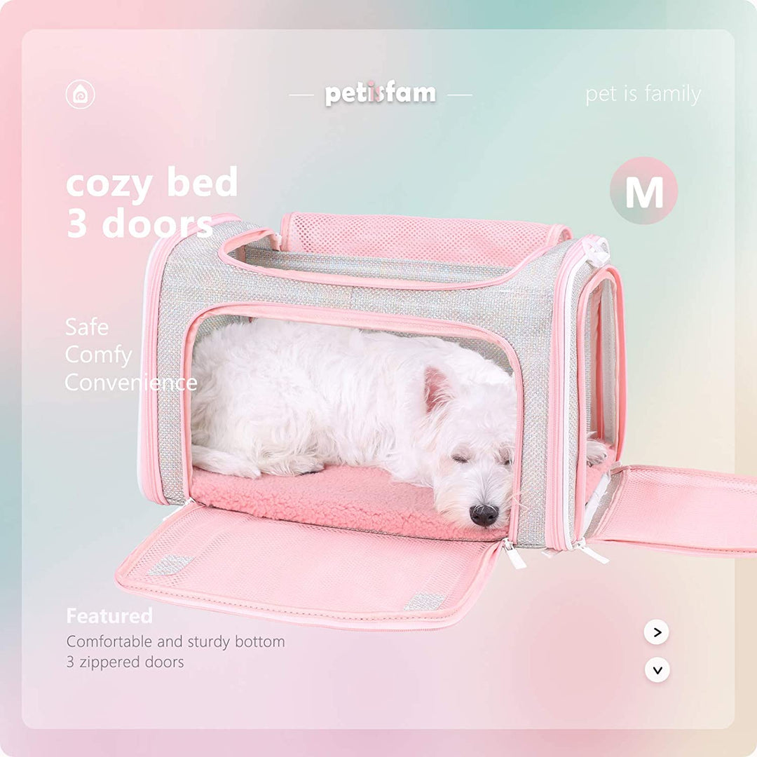 Adorable Fantasy Pink Soft Travel Pet Carrier Bag for Medium Cats and Puppies