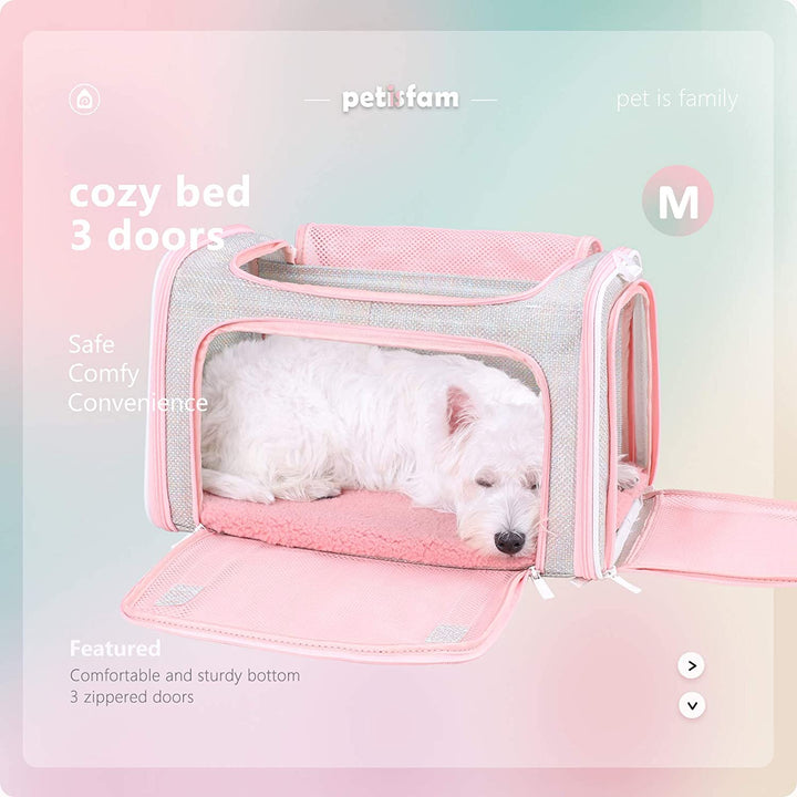 Adorable Fantasy Pink Soft Travel Pet Carrier Bag for Medium Cats and Puppies