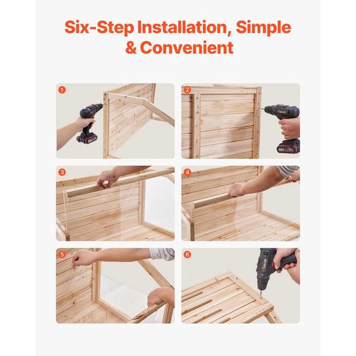 Spacious VEVOR Wooden Hamster Cage Habitat - 32" Clear Cage for Mice & Small Rodents