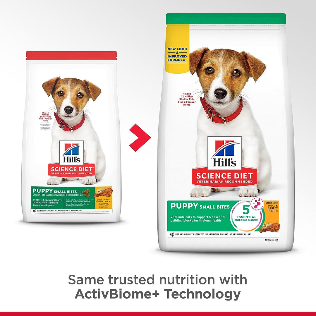 Premium Chicken Meal & Barley Recipe Dry Dog Food for Puppies - Small Bites, 15.5 Lb. Bag