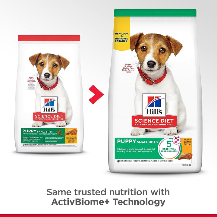 Premium Chicken Meal & Barley Recipe Dry Dog Food for Puppies - Small Bites, 15.5 Lb. Bag