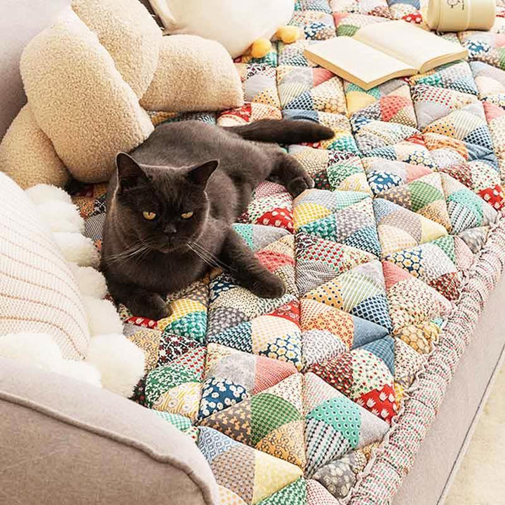 Geometric Pattern Pet Sofa Mat, Soft Comfortable Non-Slip Pet Couch Cushion, Blankets & Pet Supplies, Dog Stuff, Universal Fit