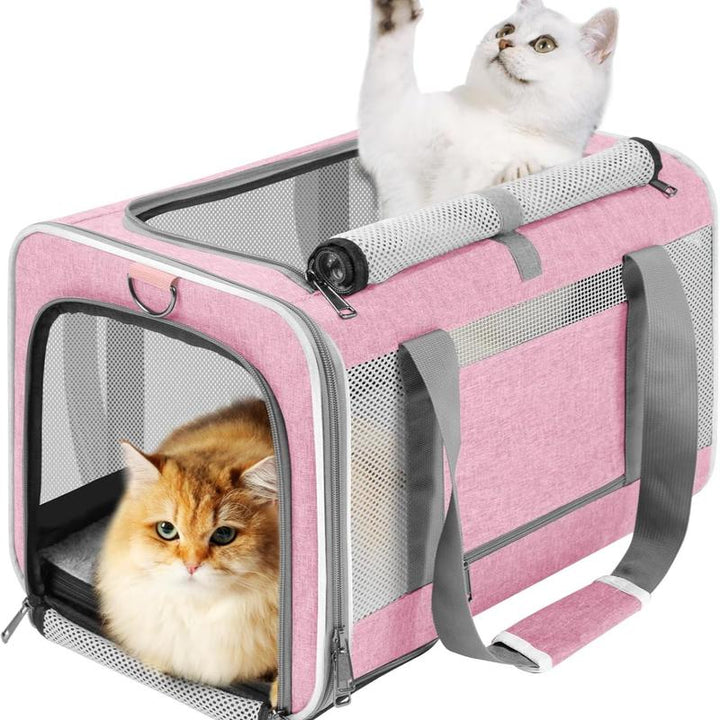 Ultimate Extra Large Pet Carrier - Travel-Friendly, Breathable, Foldable & Machine Washable for Dogs & Cats!