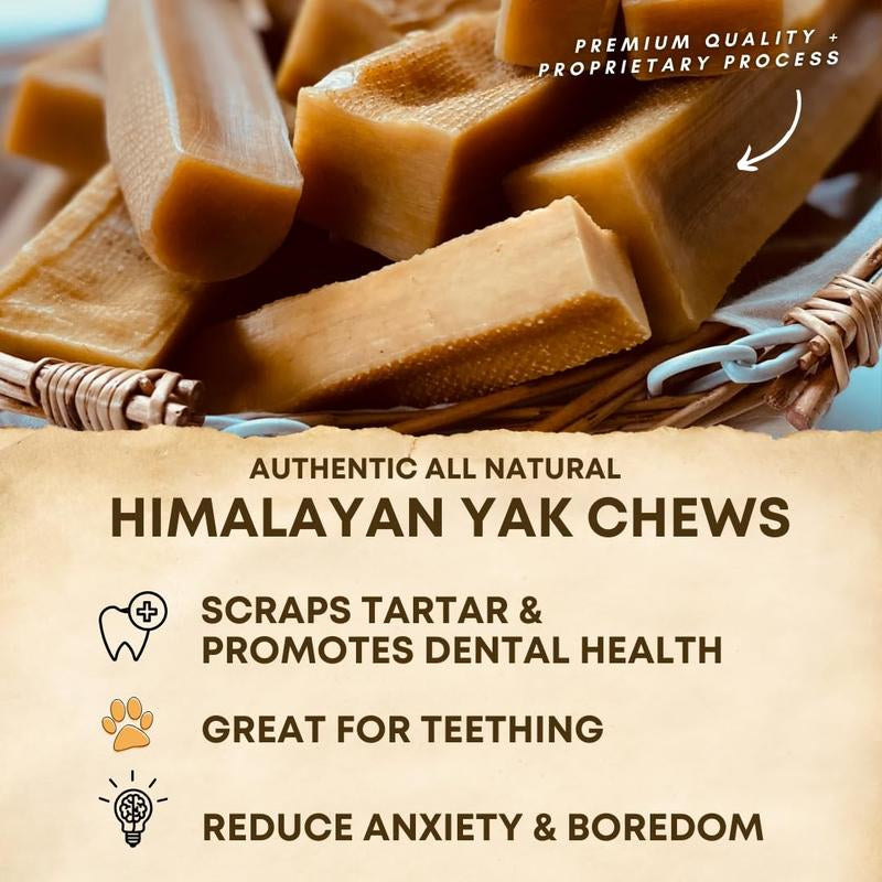 Back 40 Dogs Himalayan Yak Cheese Chews - Long-Lasting, Odorless Dental Treats for Dogs - Large 4-Pack