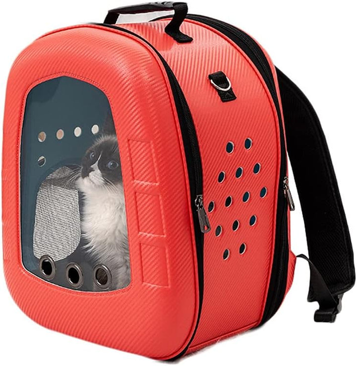 Red Portable Pet Carry Bag - Large Capacity Space Capsule for Cats & Dogs - Ideal for Outdoor Adventures