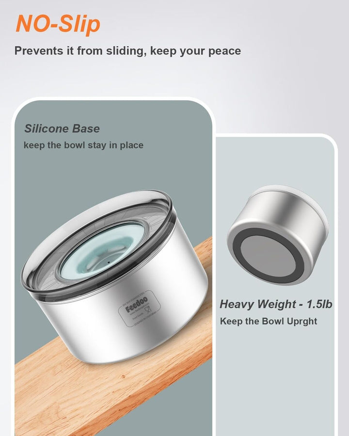 1-Gallon No Spill Stainless Steel Dog Water Bowl - 3.8L Capacity for Mess-Free Hydration