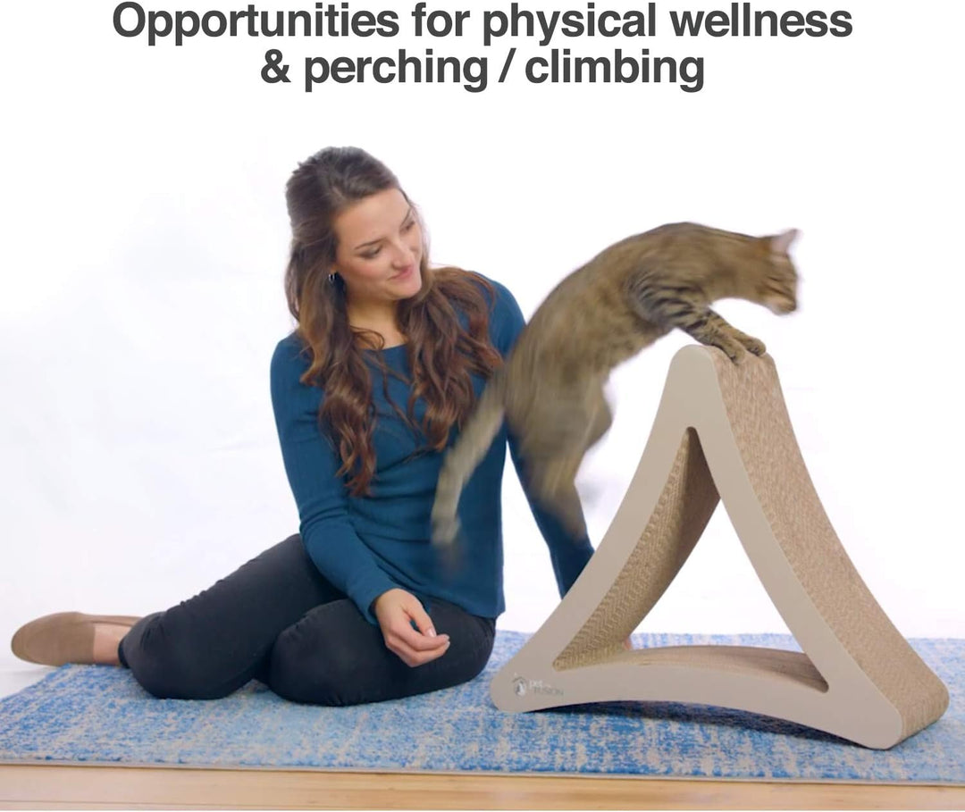 Ultimate 3-Sided Vertical Cat Scratching Post - 18” & 24” Options, 6 Usable Sides for Scratching, Playing, and Perching - Eco-Friendly 100% Recyclable Cardboard Lounge!