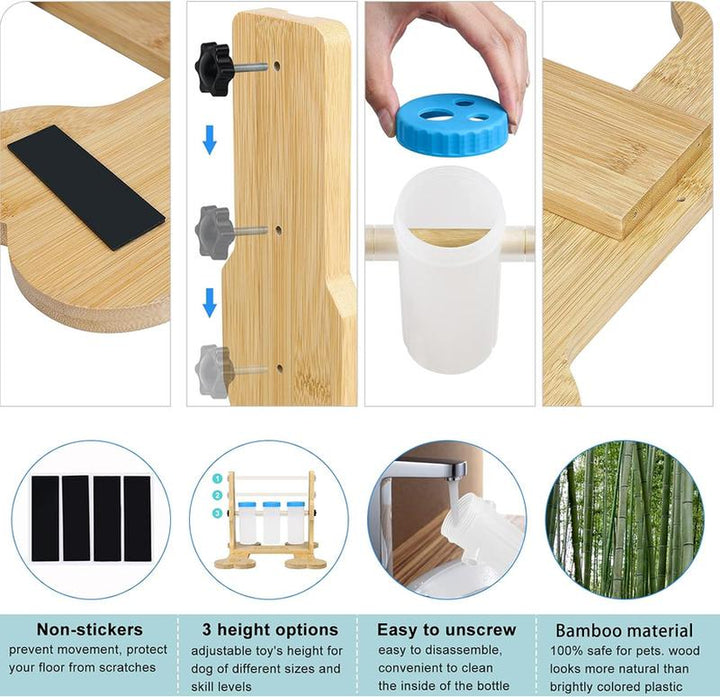 Interactive Dog Food Puzzle Toy - Adjustable Height IQ Training & Slow Feeder for All Dog Sizes