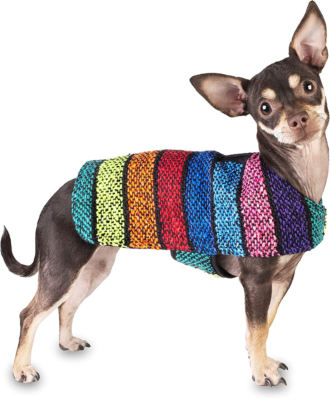 Chic Handmade Mexican Blanket Dog Poncho - Stylish Coat for Chihuahuas (Multi Color, XXS)