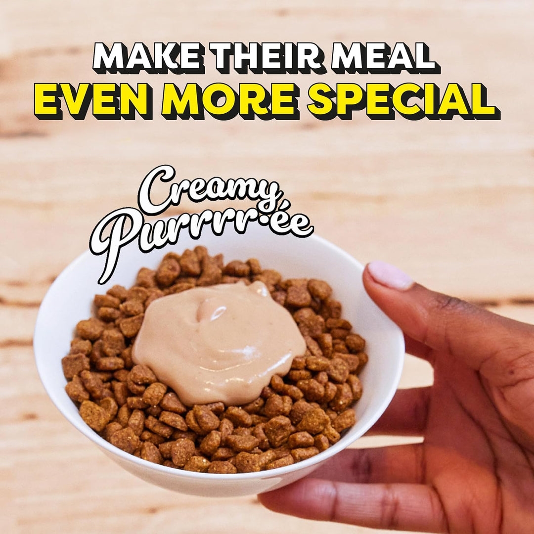 Indulge Your Cat with Creamy Beef Liver & Cheese Puree Treats - 24 Count Lickable, Squeezable Pouches!