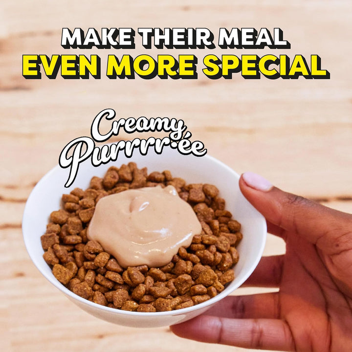 Indulge Your Cat with Creamy Beef Liver & Cheese Puree Treats - 24 Count Lickable, Squeezable Pouches!