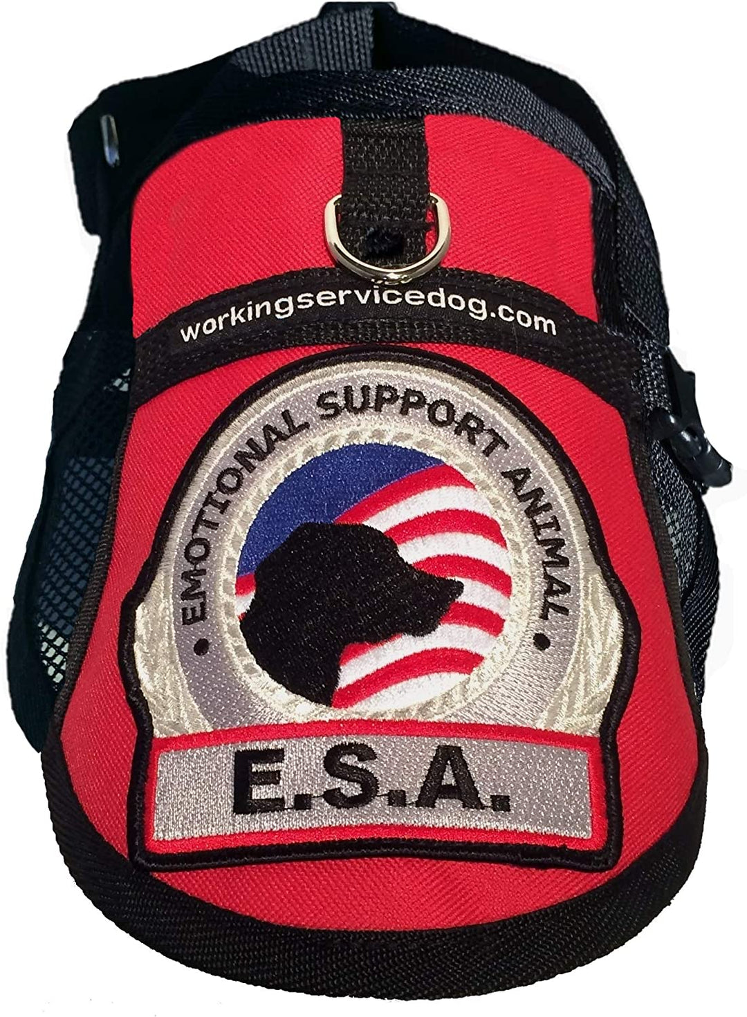Premium ESA Dog Vest with Cooling Mesh Panel | Emotional Support Harness + 5 Federal Law Handout Cards | Size: 18"-22" Girth, Red