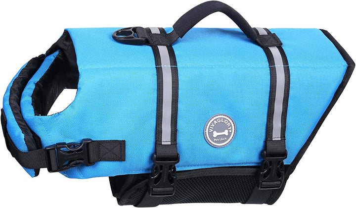 Premium Ripstop Dog Life Jacket - Ultimate Safety Vest for Small, Medium & Large Dogs - Perfect for Boating & Swimming - Enhanced Visibility & Buoyancy in Vibrant Blue