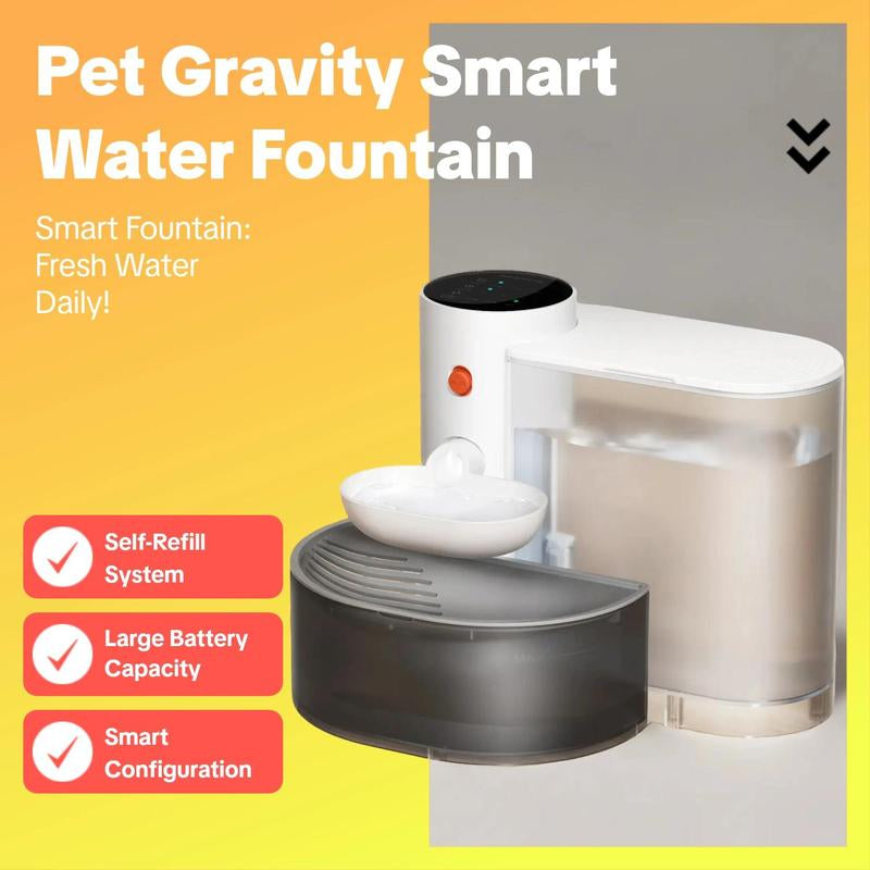 Ultimate Pet Water Fountain: Silent Gravity Smart Dispenser for Cats & Dogs - Healthy Hydration Made Easy!