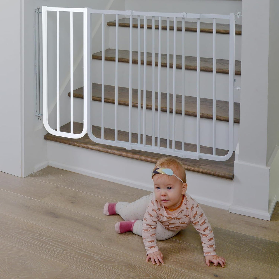 BX1 Baby Gate Extension - 10.5 Inch Wide Safety Gate Extension for Dogs - Stylish White Design
