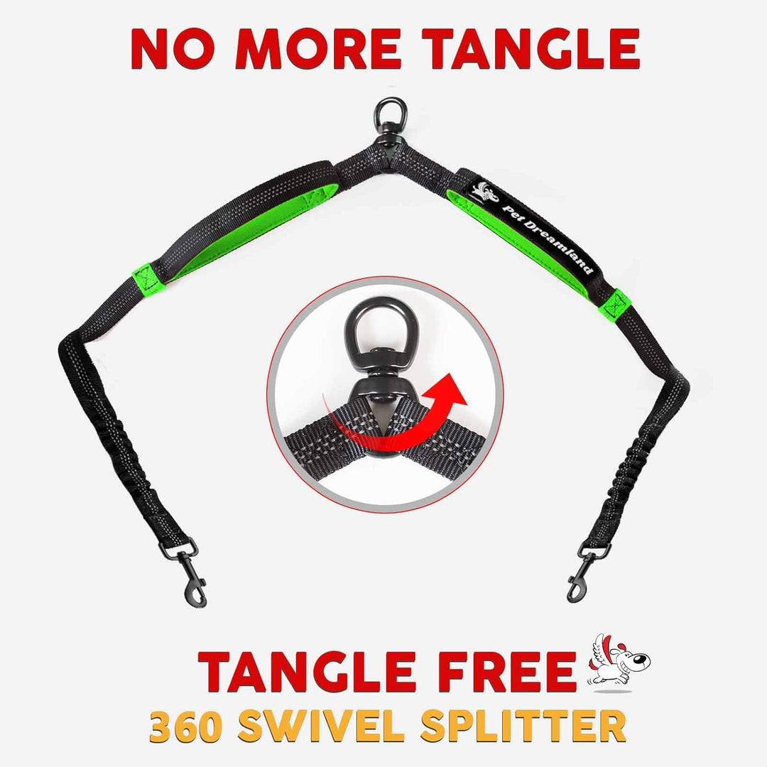 Ultimate Hands-Free Leash for Two Medium Dogs – Perfect for Active Lifestyles – Comfortable, Durable & Ideal for Running, Walking & Hiking – Premium Dual Waist Lead with Bungee – Essential Dog Gear