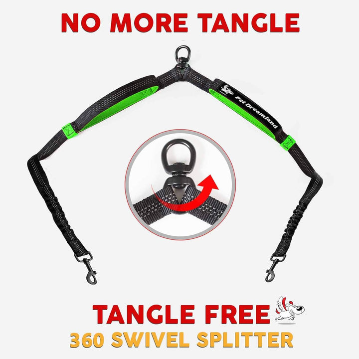 Ultimate Hands-Free Leash for Two Medium Dogs – Perfect for Active Lifestyles – Comfortable, Durable & Ideal for Running, Walking & Hiking – Premium Dual Waist Lead with Bungee – Essential Dog Gear