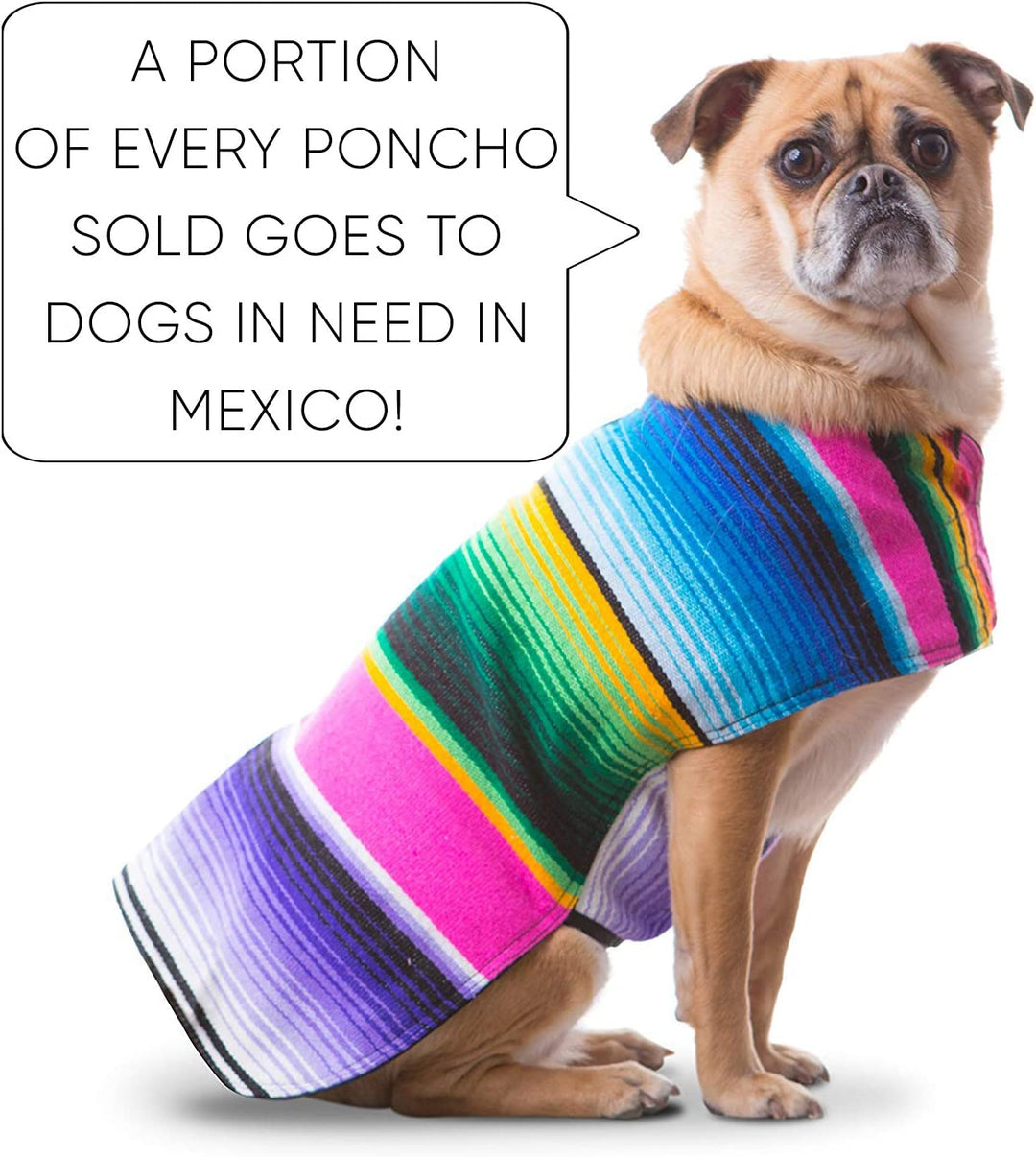 Stylish Handmade Pink Dog Poncho - Authentic Mexican Blanket - XXL Size
