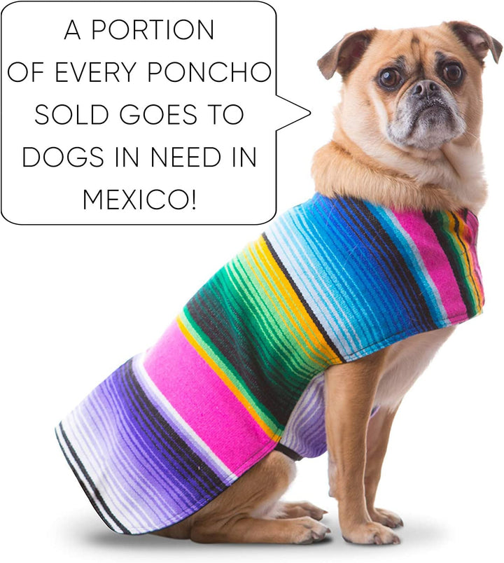 Stylish Handmade Pink Dog Poncho - Authentic Mexican Blanket - XXL Size