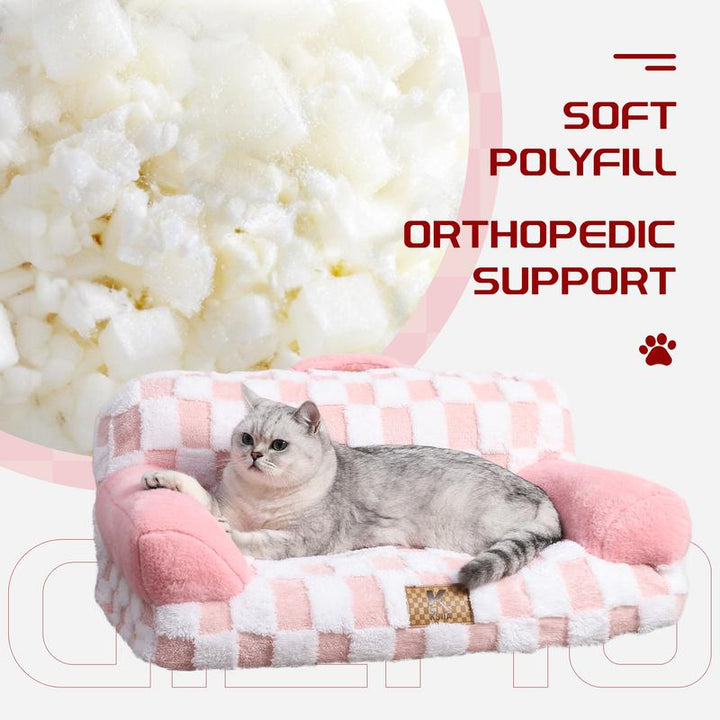 Luxurious Orthopedic Portable Pet Sofa - Stylish Jacquard Brushed Polyester & Anti-Slip Design