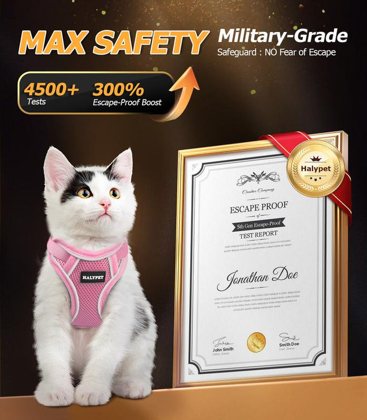 Escape-Proof Adjustable Cat Harness & Leash Set - Breathable Mesh for Safe Outdoor Adventures