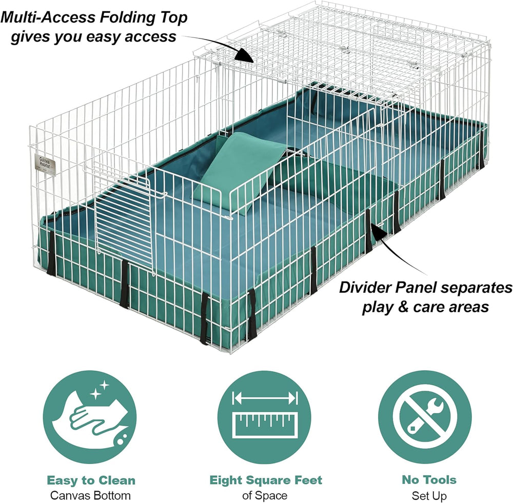 Spacious Mid West Homes for Pets Guinea Habitat Plus Cage with Top Panel - Ideal for Guinea Pigs (47"L x 24"W x 14"H)
