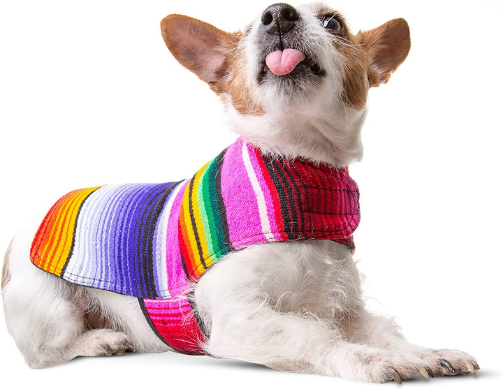 Stylish Handmade Pink Dog Poncho - Authentic Mexican Blanket - XXL Size