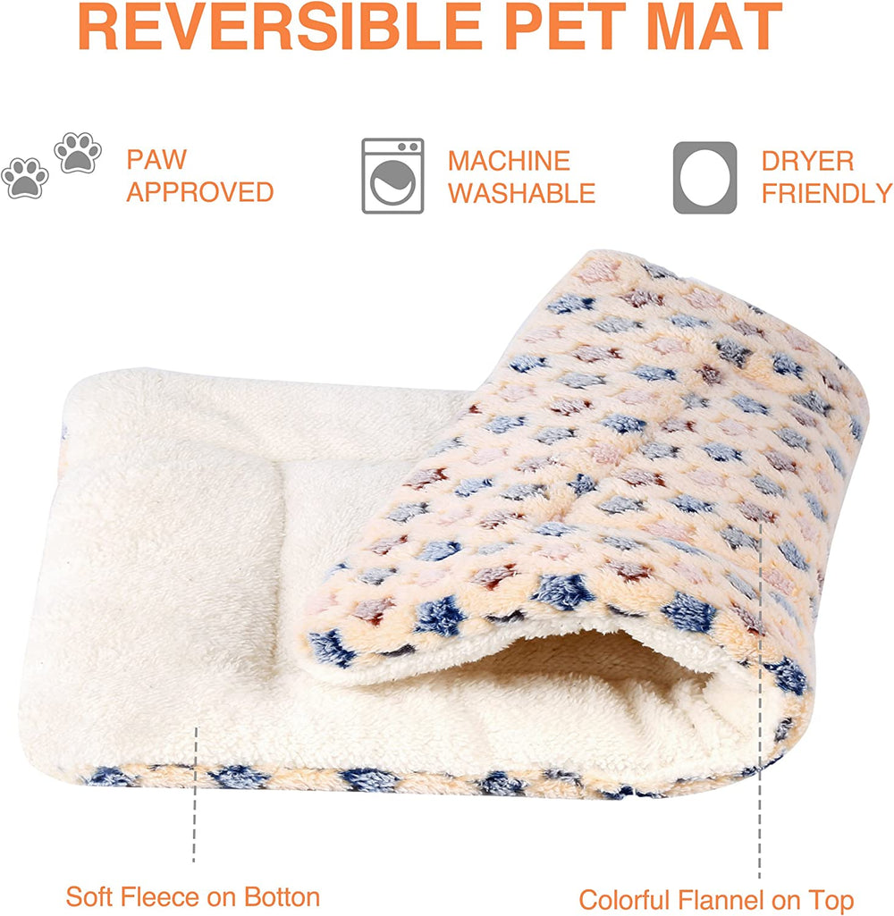 Ultra Soft Reversible Dog Crate Pad - Cute Star Print Pet Bed, Washable Mat for All Sizes, Perfect Cat Bed - 23 x 18 Inch Brown