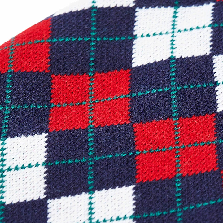 Stylish Navy Blue Argyle Dog Sweater - Perfect Fit for Small Dogs (10" Back Length)