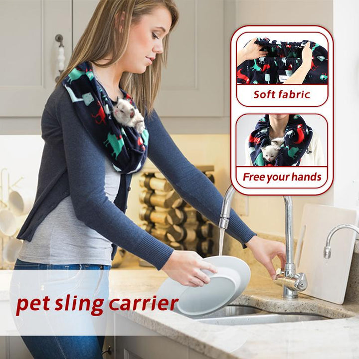 Yunpawpet 2025 Handsfree Pet Sling Carrier - Perfect for Kittens, Puppies, Chinchillas & Hedgehogs - Comfortable & Stylish Hug Backpack