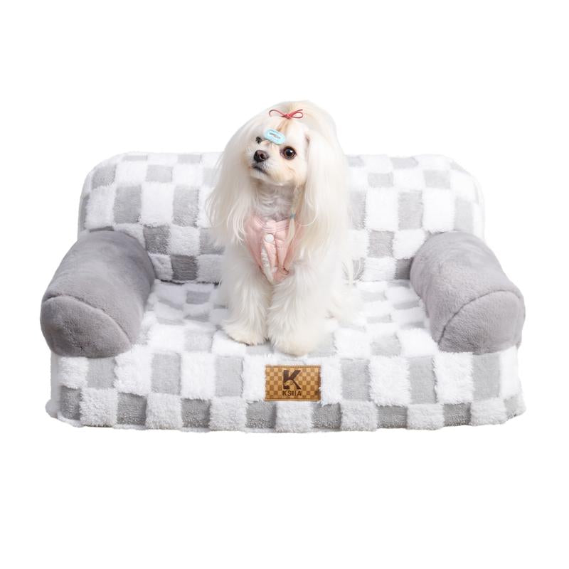 Luxurious Orthopedic Portable Pet Sofa - Stylish Jacquard Brushed Polyester & Anti-Slip Design
