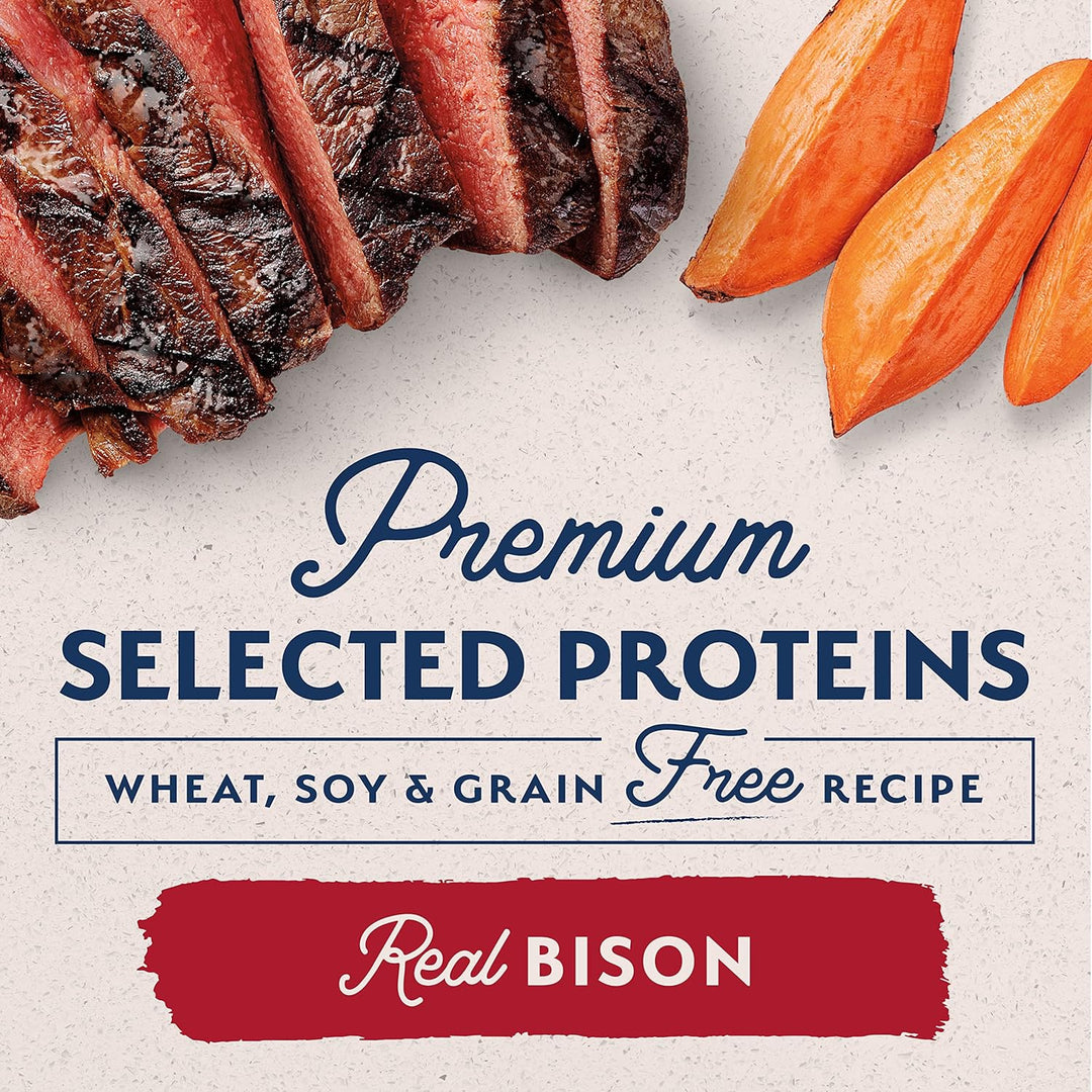 Premium Grain-Free Dry Dog Food with Sweet Potato & Bision - Limited Ingredient Formula, 4 lb Pack