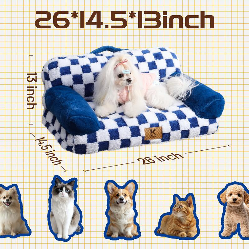 Luxurious Orthopedic Portable Pet Sofa - Stylish Jacquard Brushed Polyester & Anti-Slip Design