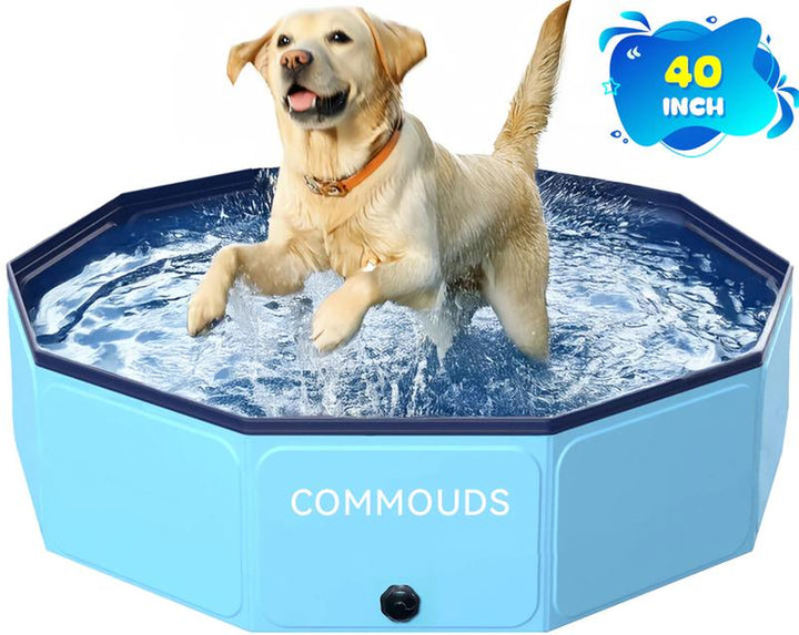 COMMOUDS Multi-Purpose Foldable Pool - Sturdy & Portable for Dogs, Kids, Backyard Play